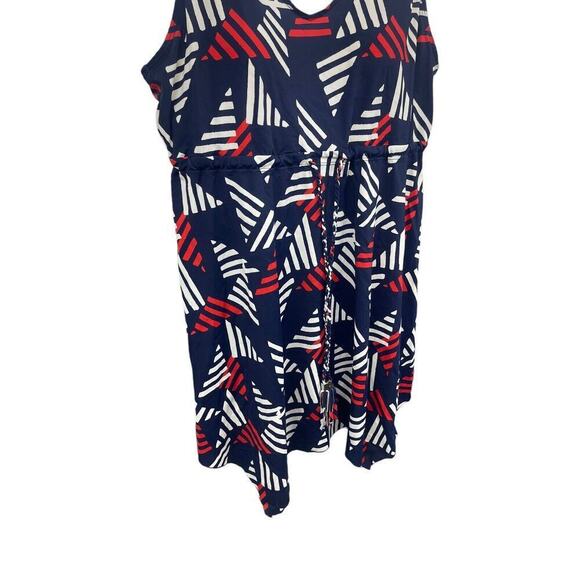 Denim & Co Beach Swim Dress One Piece Red White Blue Patriotic Womens 12 - Picture 3 of 8